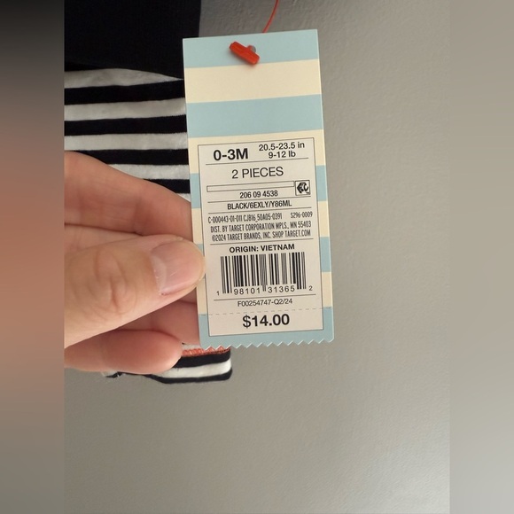 Cat & Jack Baby Milk Monster Halloween Matching Set SZ 0-3M Black White New - Picture 4 of 6